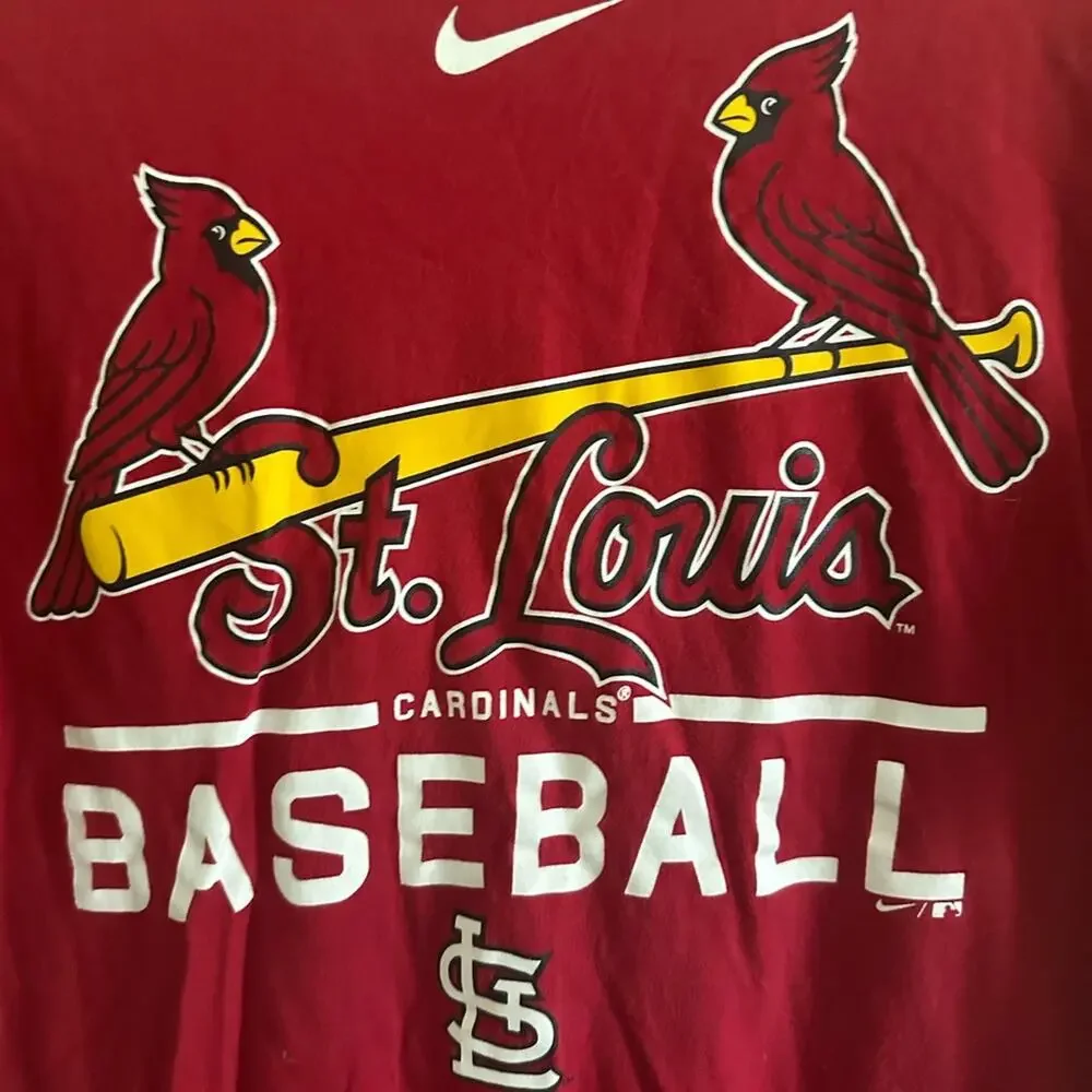 Women’s NIKE St. Louis Cardinals V Neck Nike Tee Shirt Sz L Dri-Fit